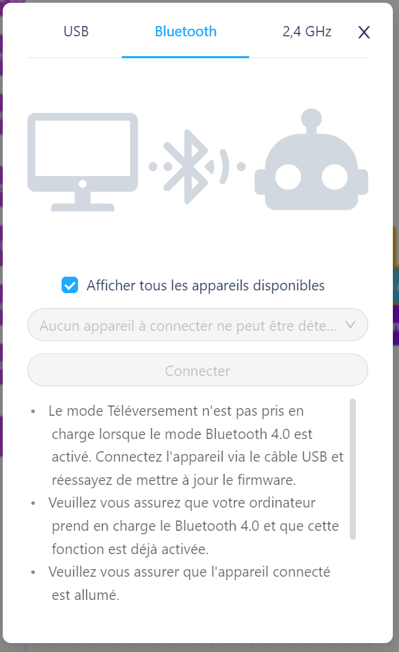 Connexion Bluetooth établie