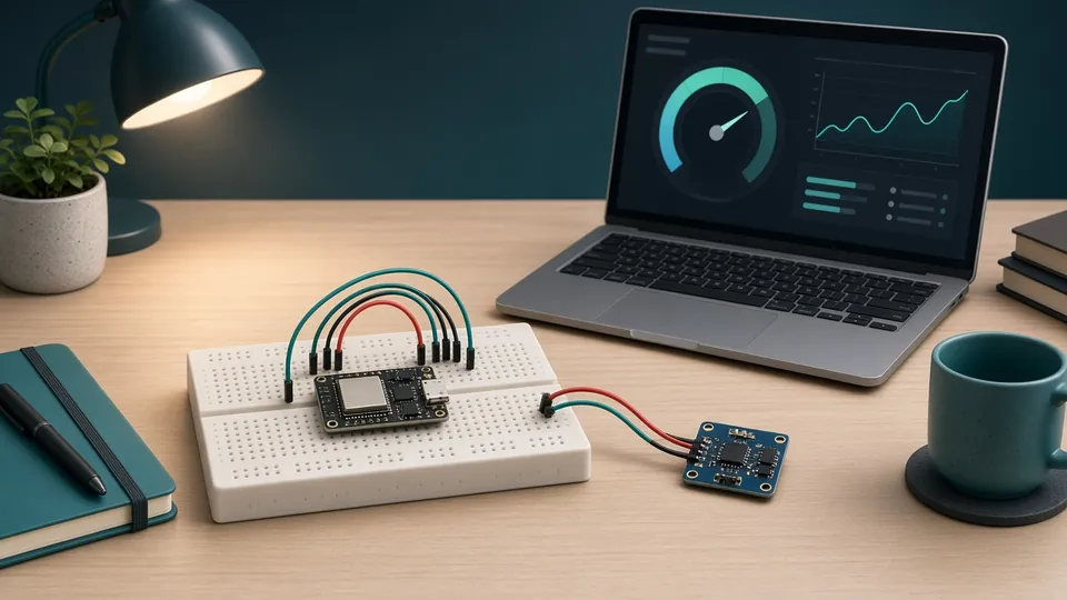 Illustration: ESP32-Temperatursensor mit ESPHome für Home Assistant